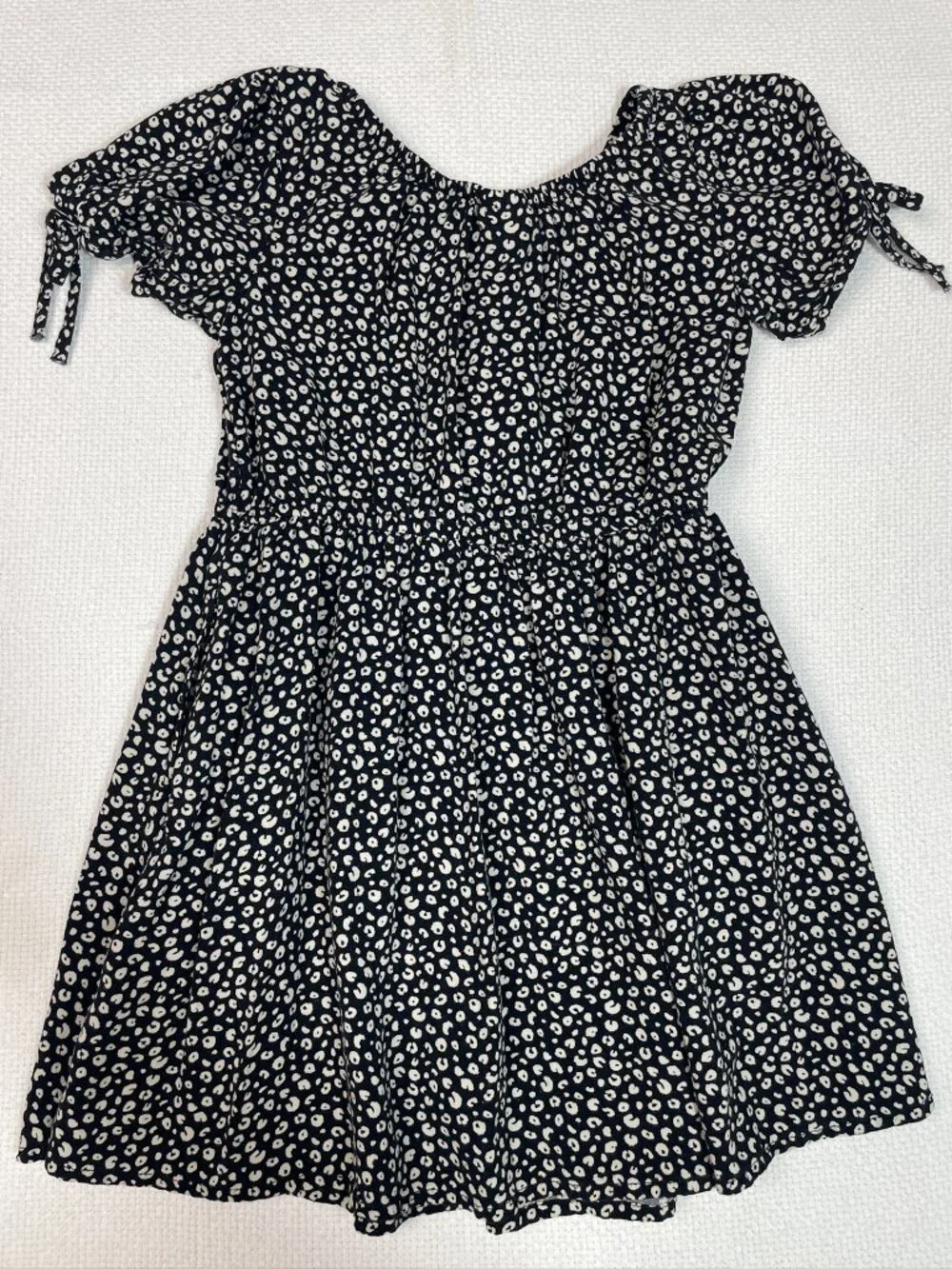 Cat & Jack Girls XS 4/5 Leopard Print Off Shoulder Dress Flutter Sleeve